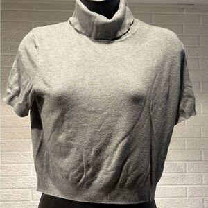 H&M Gray Cuffed Sleeve Crop Top